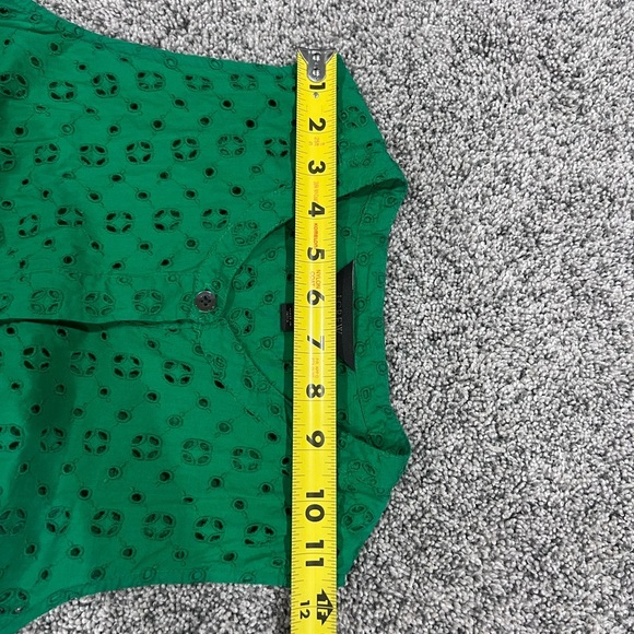 J Crew Eyelet Sleeveless 100% Cotton Lined Buttoned Shirt Dress Women’s Size 2 T - Picture 10 of 13